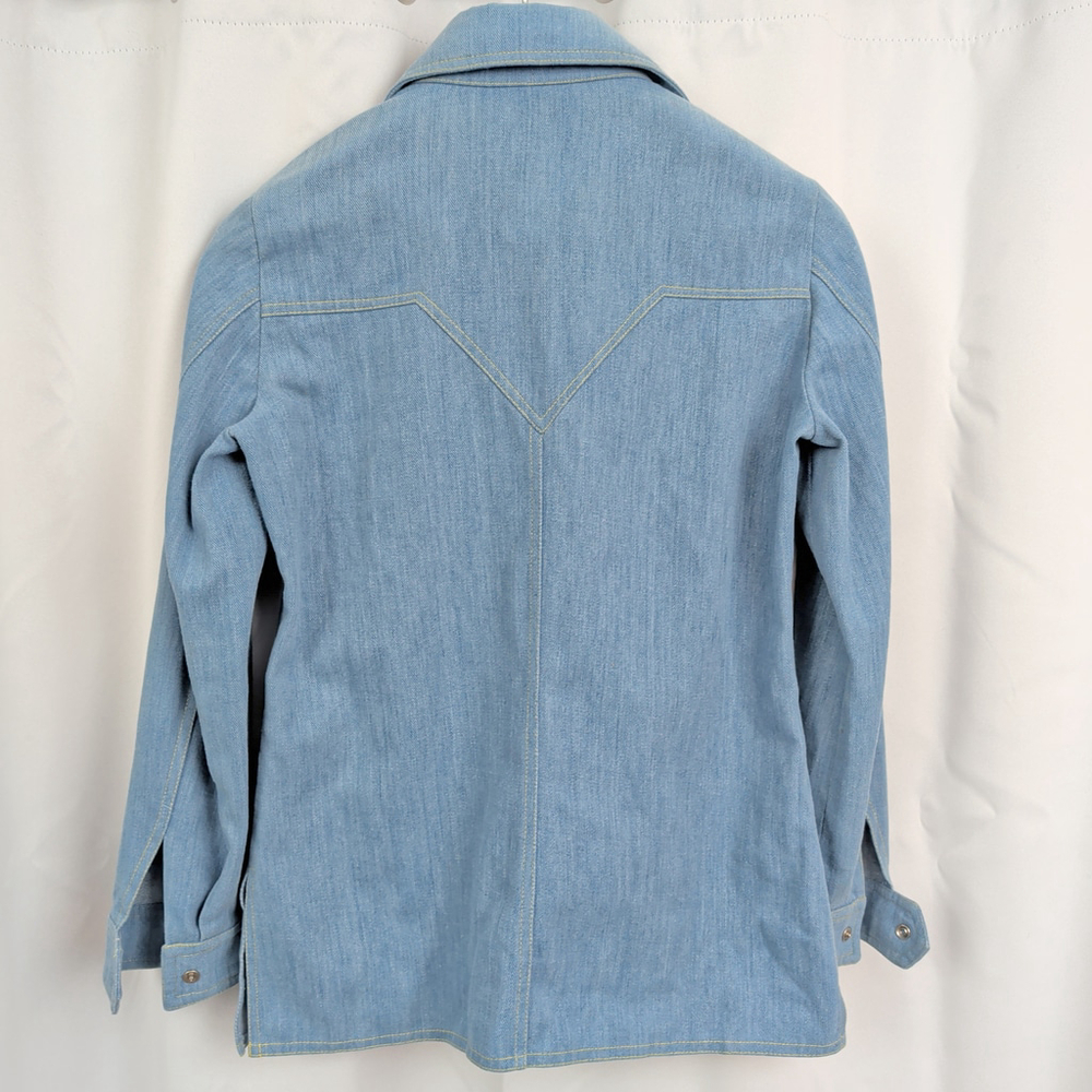 Ladies' 70s Snap Button Jean Top - Picture 7 of 9